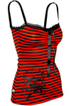 Avril Tank Red Black Stripe