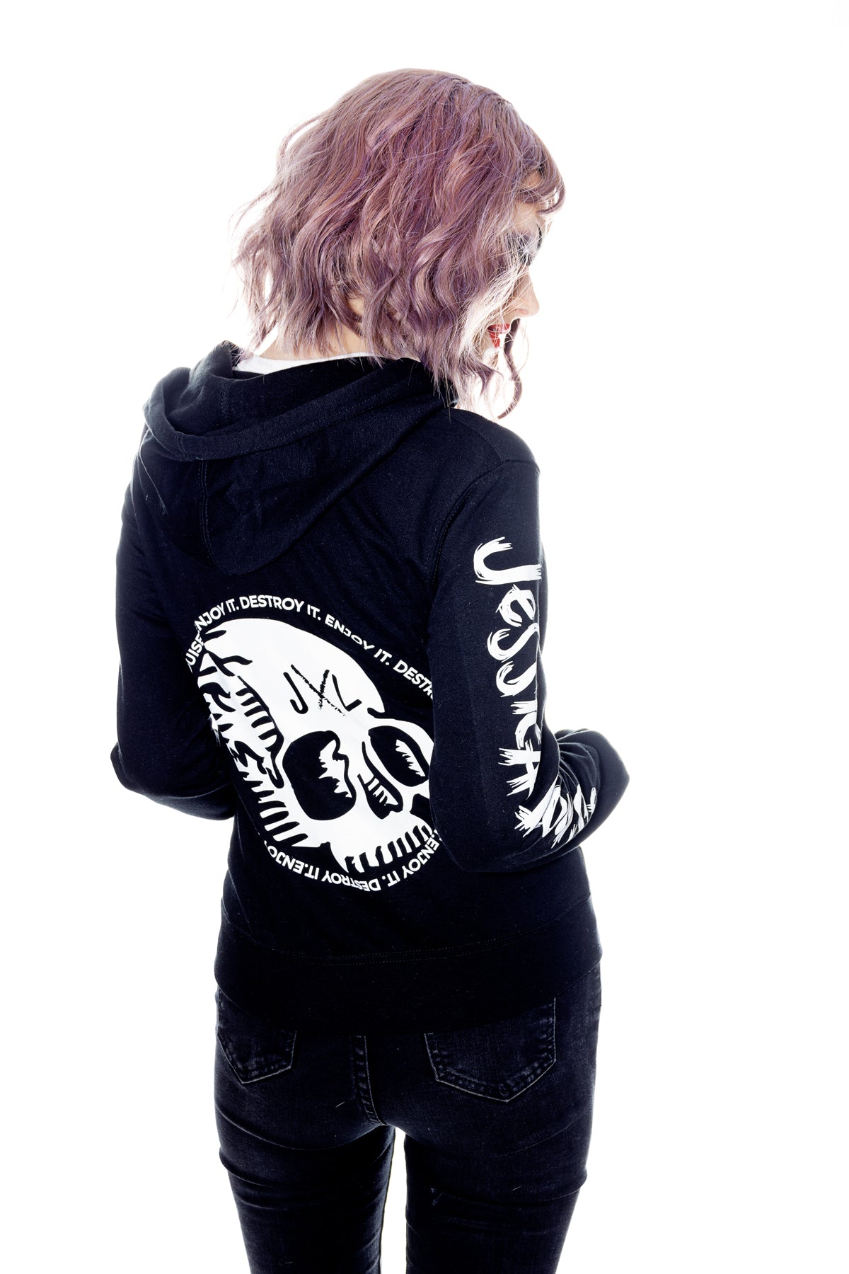 Black skull sweatshirt hot sale